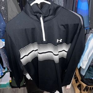 Under Armour Black and White Quarter-Zip Pullover Golf Mens Medium